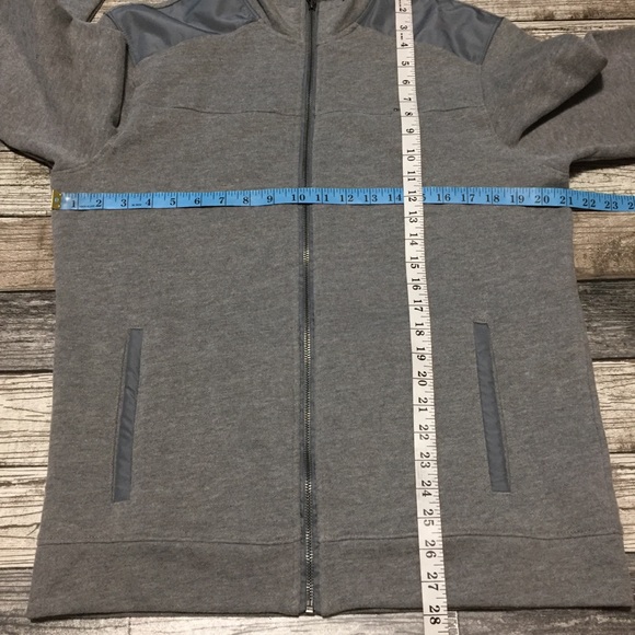 Calvin Klein Sweatshirt Jacket Men’s M Gray Full Zip Pockets Fleece Casual - Picture 2 of 8